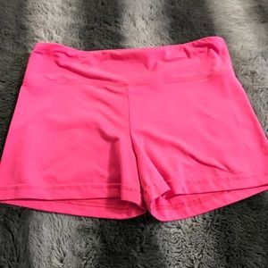 Pink Fitted Athletic Shorts